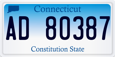CT license plate AD80387