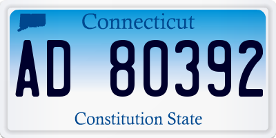 CT license plate AD80392