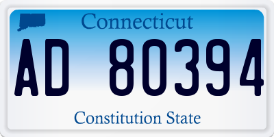 CT license plate AD80394