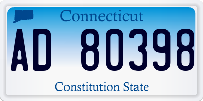 CT license plate AD80398