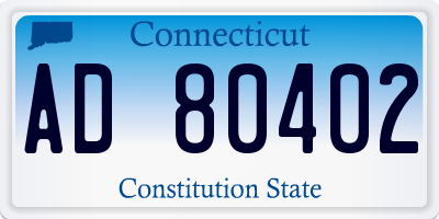 CT license plate AD80402