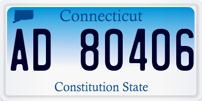 CT license plate AD80406