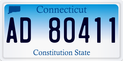 CT license plate AD80411