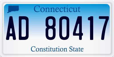 CT license plate AD80417