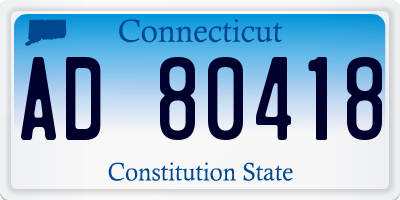 CT license plate AD80418