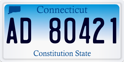 CT license plate AD80421