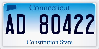CT license plate AD80422