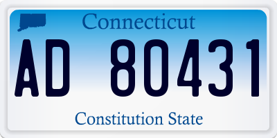 CT license plate AD80431