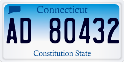 CT license plate AD80432
