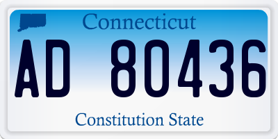 CT license plate AD80436