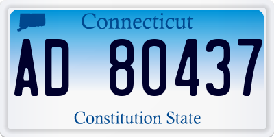 CT license plate AD80437