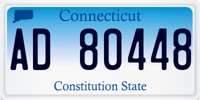 CT license plate AD80448