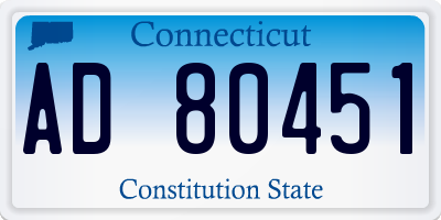 CT license plate AD80451