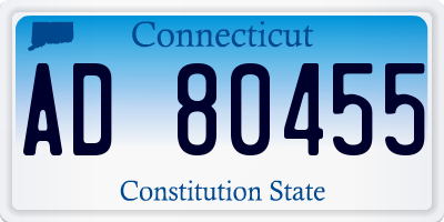 CT license plate AD80455