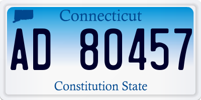 CT license plate AD80457