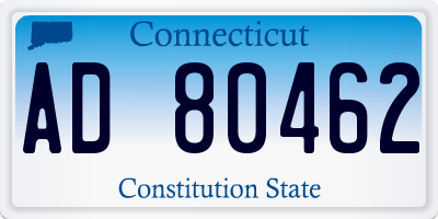CT license plate AD80462