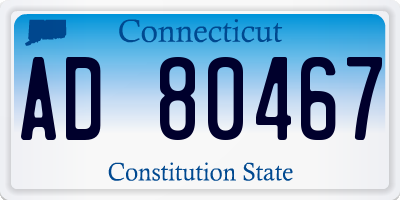 CT license plate AD80467