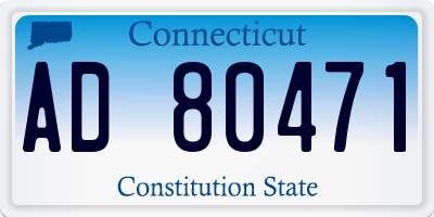 CT license plate AD80471