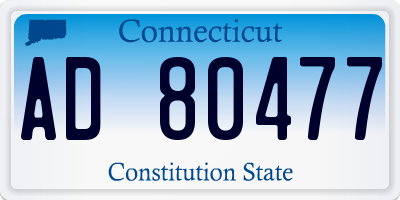 CT license plate AD80477