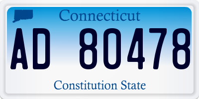 CT license plate AD80478