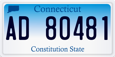 CT license plate AD80481