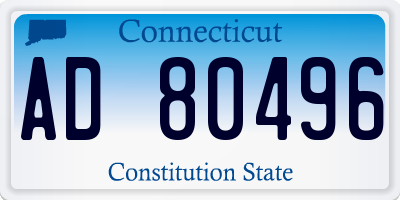 CT license plate AD80496