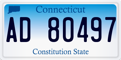 CT license plate AD80497