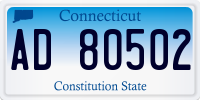 CT license plate AD80502