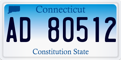 CT license plate AD80512