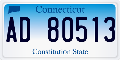 CT license plate AD80513