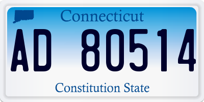 CT license plate AD80514
