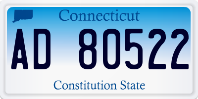 CT license plate AD80522
