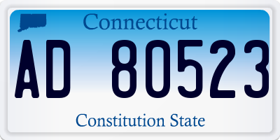 CT license plate AD80523
