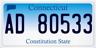 CT license plate AD80533