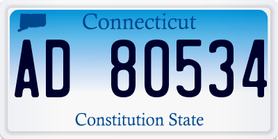 CT license plate AD80534