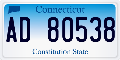 CT license plate AD80538