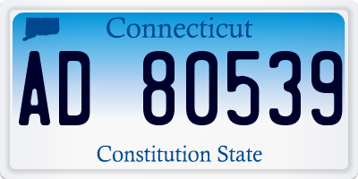 CT license plate AD80539