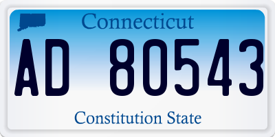 CT license plate AD80543