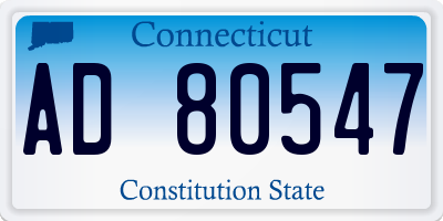 CT license plate AD80547