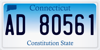 CT license plate AD80561