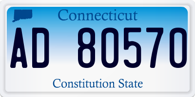 CT license plate AD80570