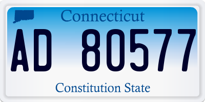 CT license plate AD80577