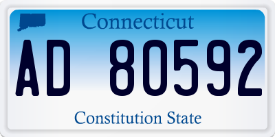 CT license plate AD80592