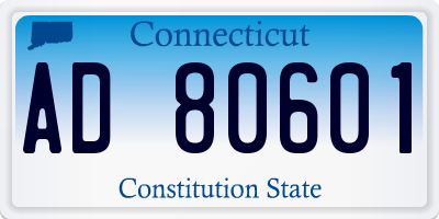 CT license plate AD80601