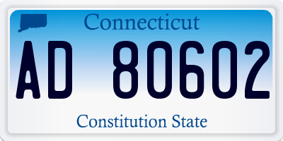 CT license plate AD80602
