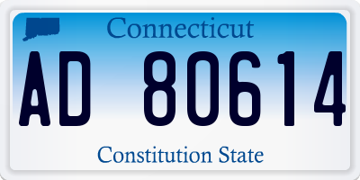CT license plate AD80614