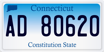 CT license plate AD80620