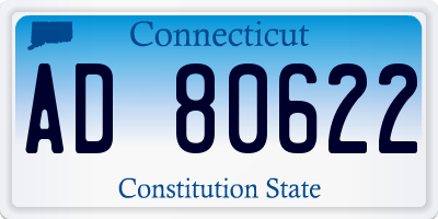 CT license plate AD80622