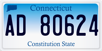 CT license plate AD80624