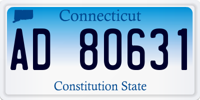 CT license plate AD80631